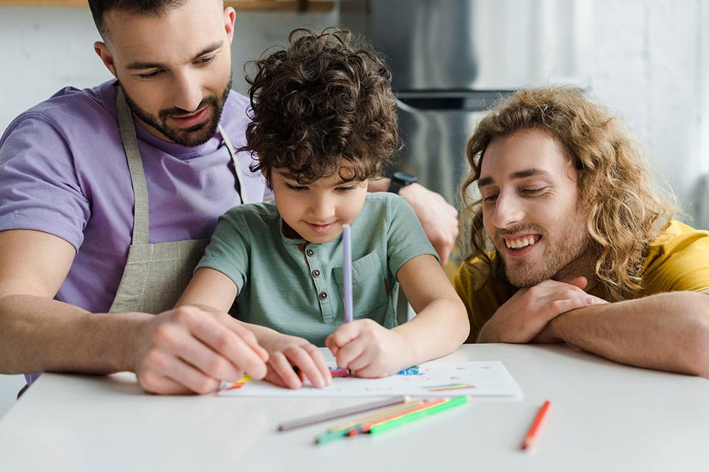 Homosexual parents child coloring